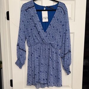 Zara Geometric Blue Dress